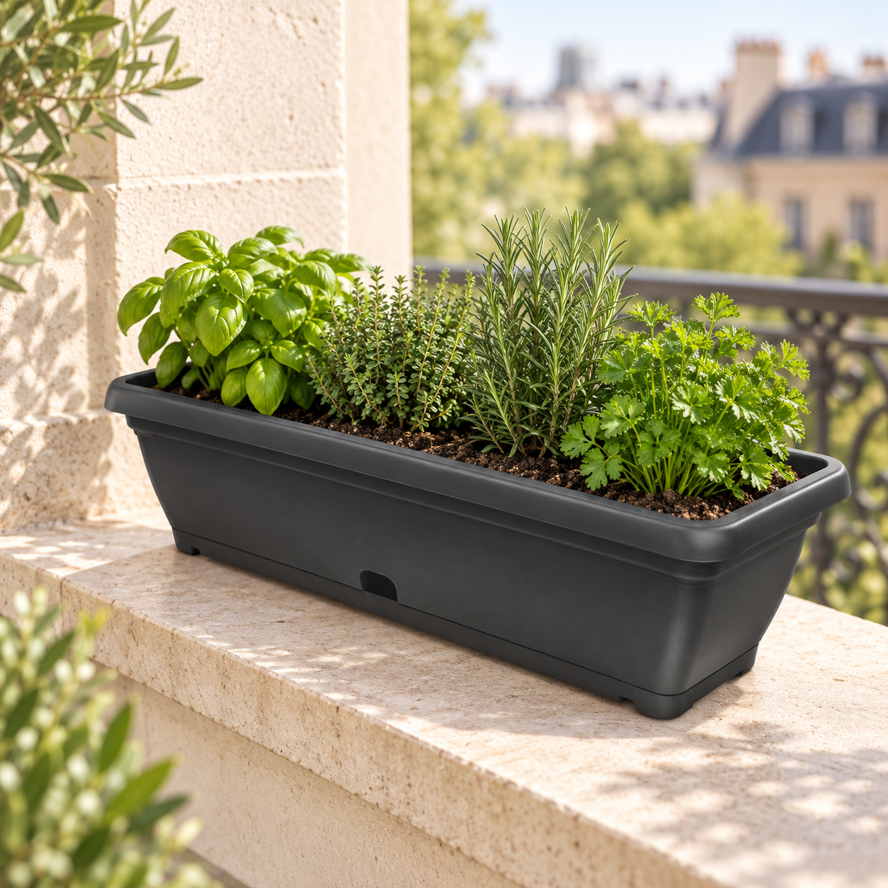 BURDEM RECTANGLE flowerpot in real-life use
