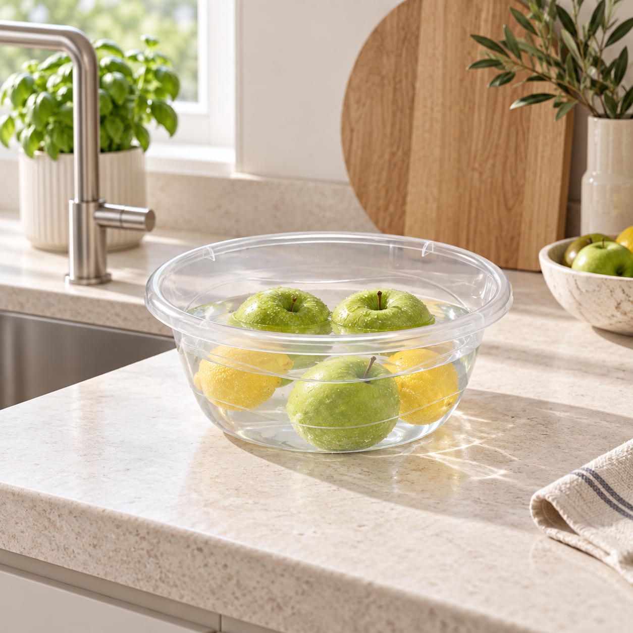 B184-1 Basin Lux 1 clear basin used for rinsing fresh produce