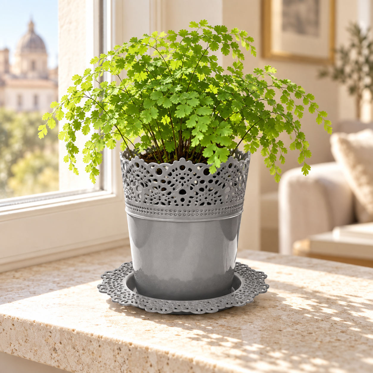 BURDEM LACE 2 flowerpot in real-life use