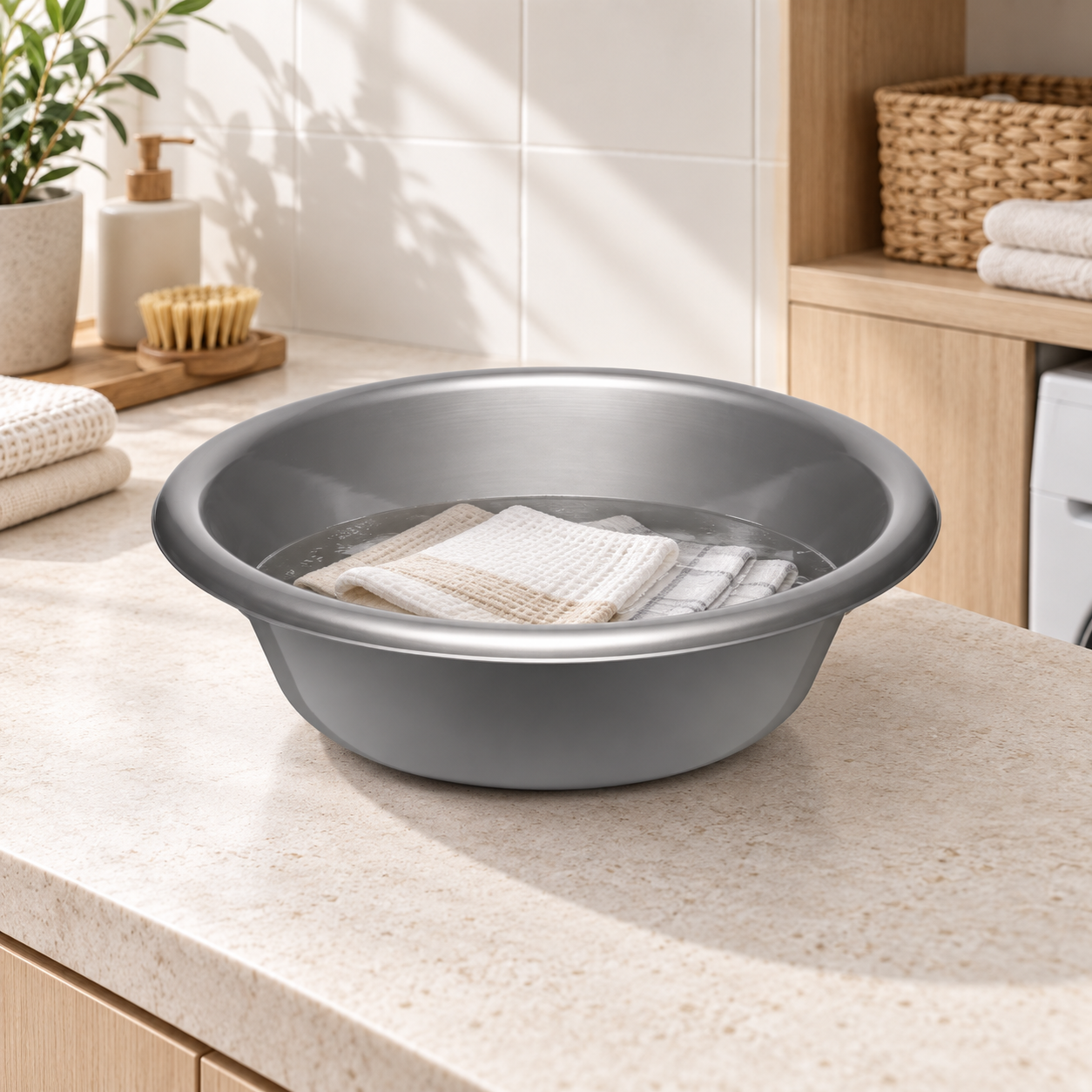 B188-2 Basin Circle 2 grey basin used for soaking household cloths